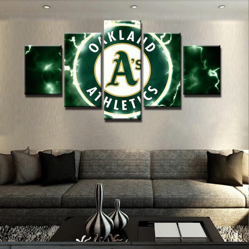 Oakland Athletics (Green)  Baseball Canvas Wall Art