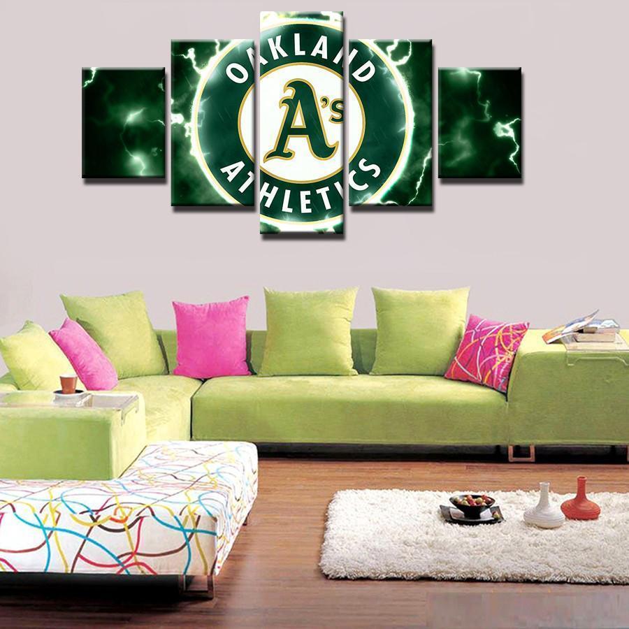 Oakland Athletics (Green)  Baseball Canvas Wall Art