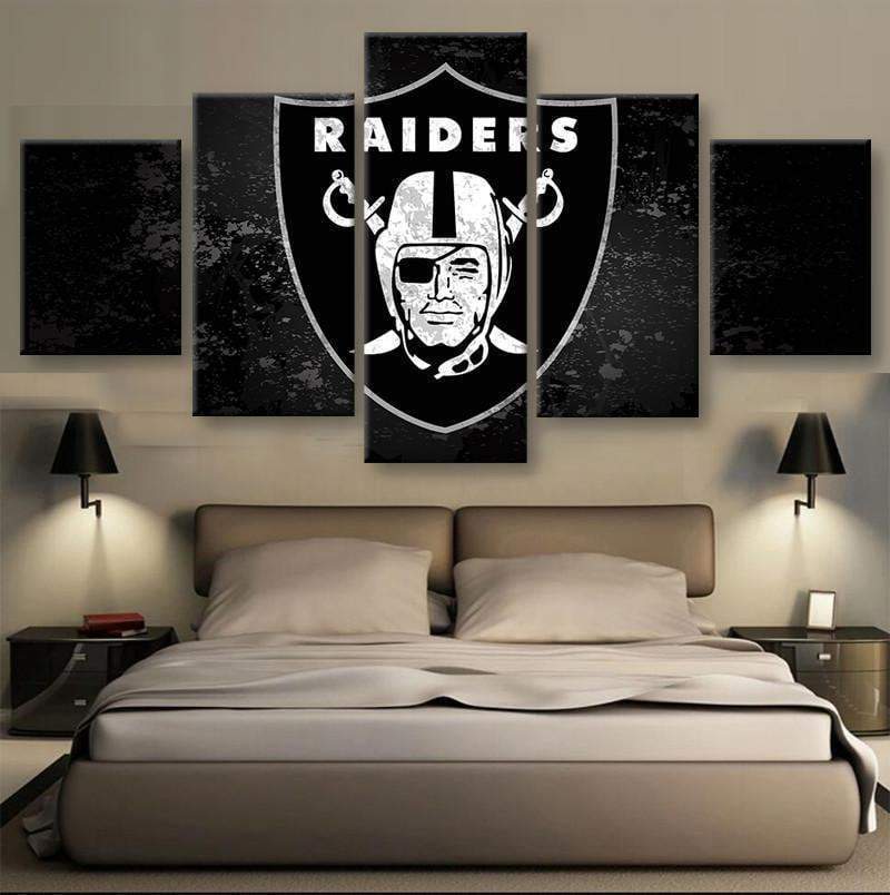 Oakland Raiders Emblem Football Canvas Wall Art