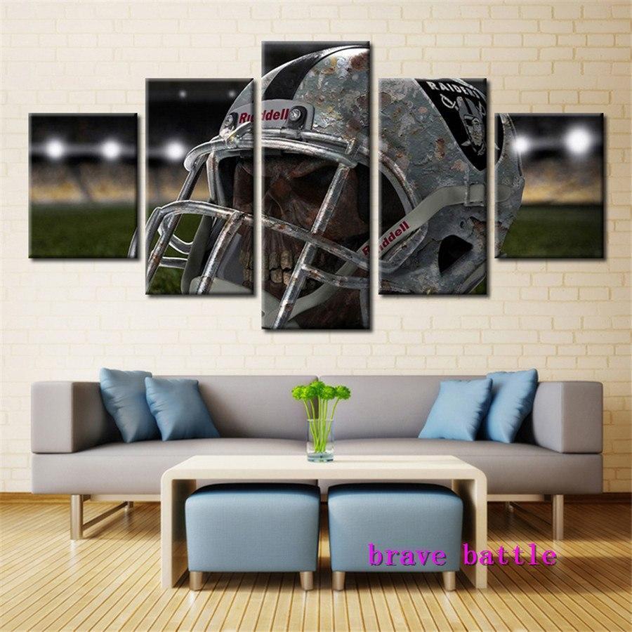 Oakland Raiders Helmet  Football Canvas Wall Art