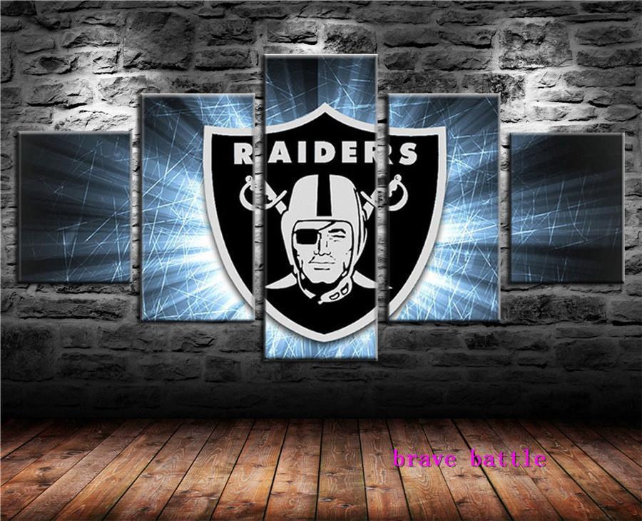 Oakland Raiders Logo Poster 3  Football Canvas Wall Art
