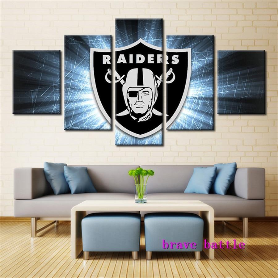 Oakland Raiders Logo Poster 3  Football Canvas Wall Art