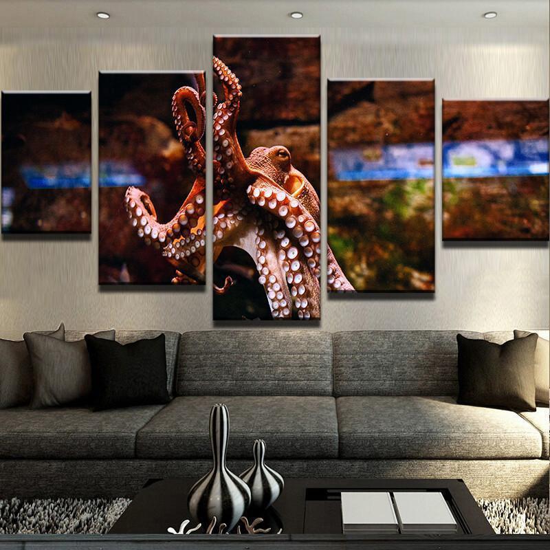 Obvious Octopus Animal Canvas Wall Art