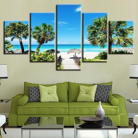 Ocean Beach Nature Canvas Wall Art