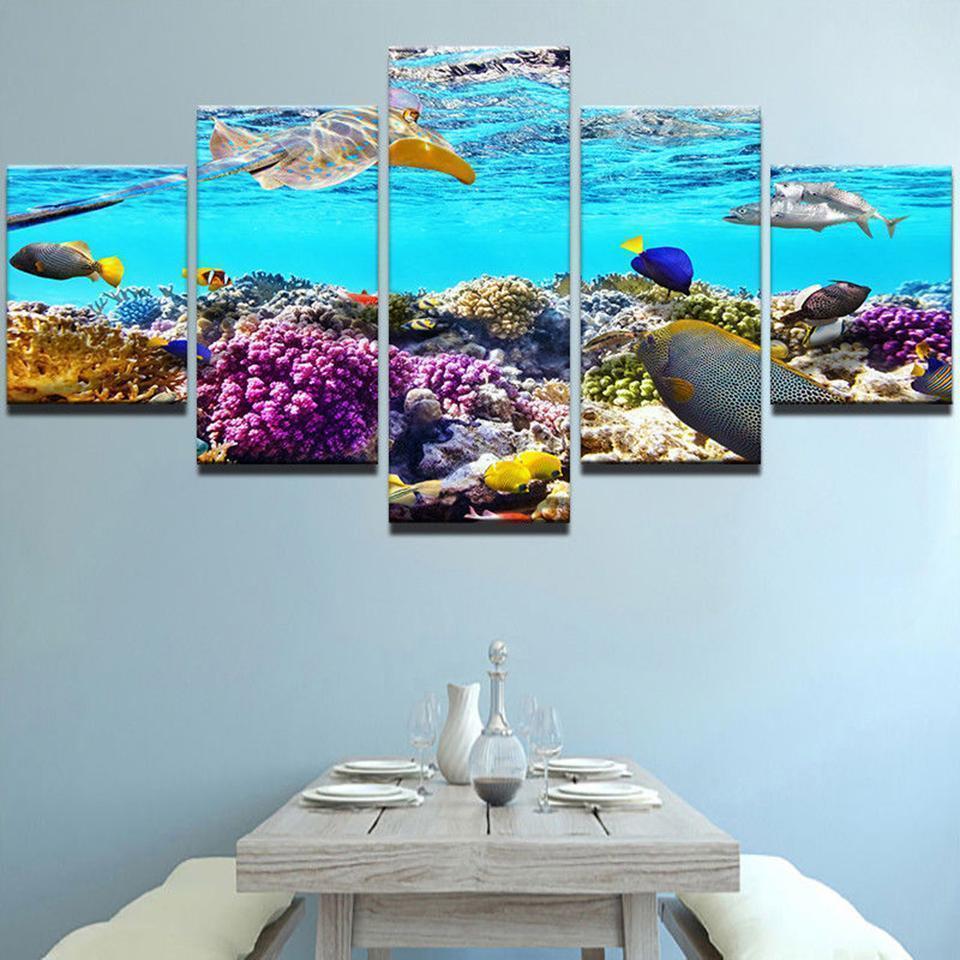 Ocean Color Fish Animal Canvas Wall Art