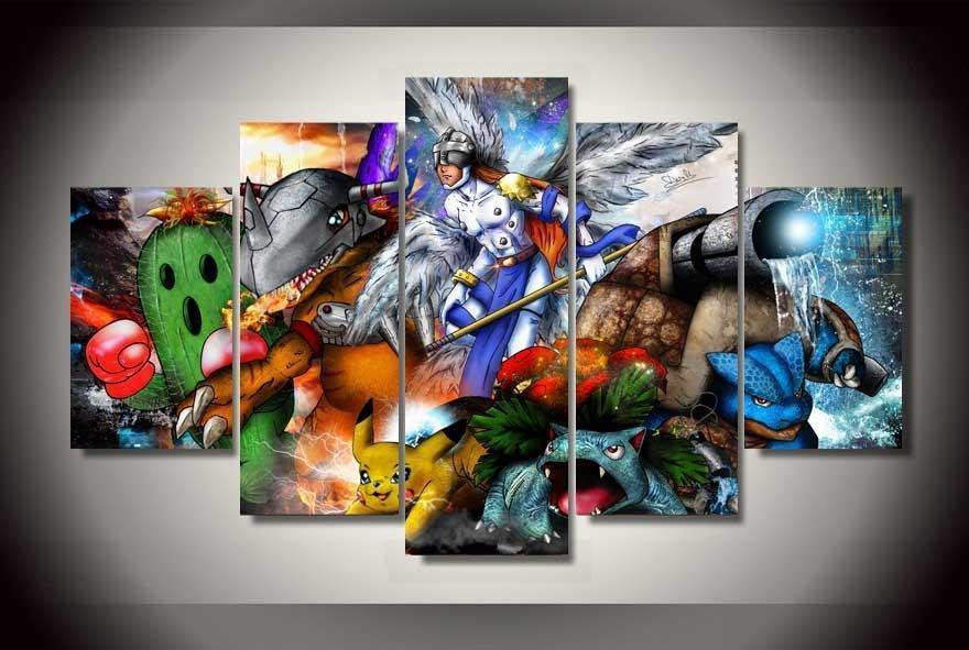 Pokemon Oil Painting Anime Canvas Wall Art
