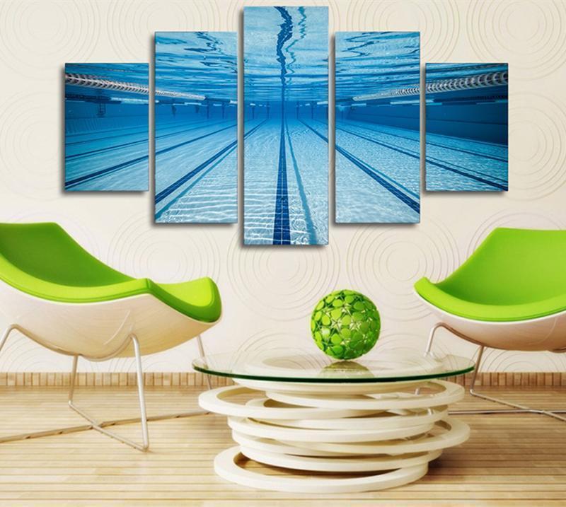 Oil Wimming Pool Underwater Landscape Nature Canvas Wall Art
