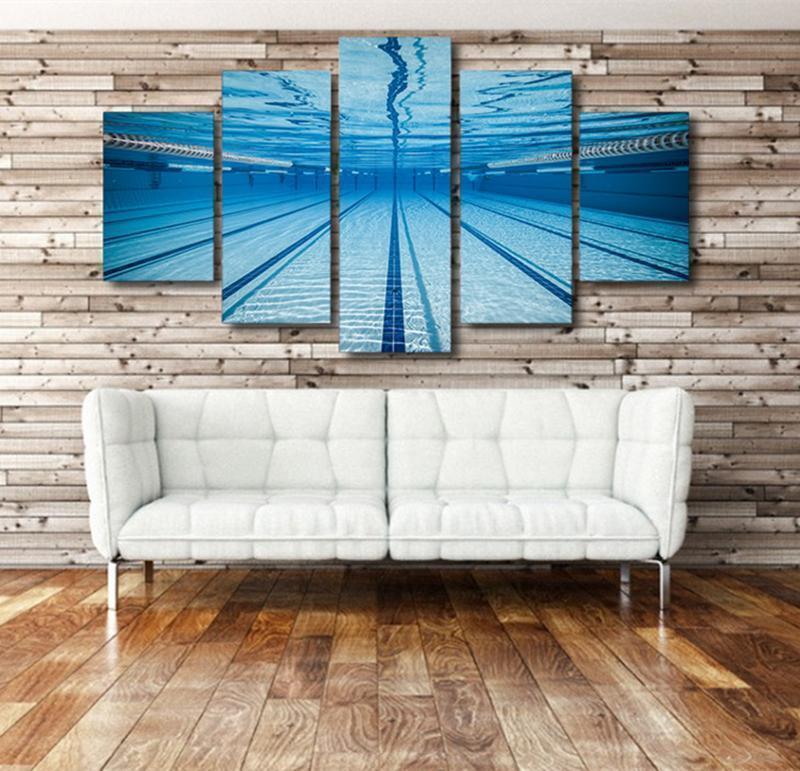 Oil Wimming Pool Underwater Landscape Nature Canvas Wall Art