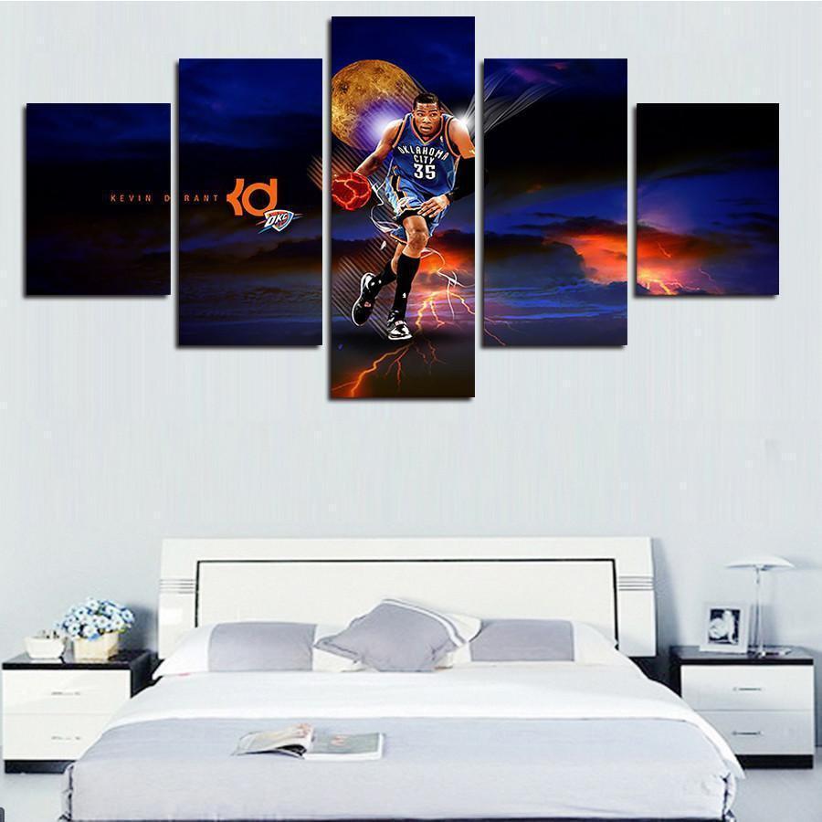Oklahoma City Star Kevin Durant  Basketball Canvas Wall Art