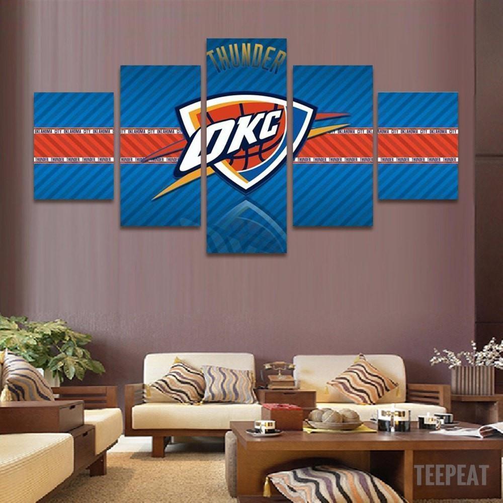 Oklahoma City Logo 1 Basketball Canvas Wall Art