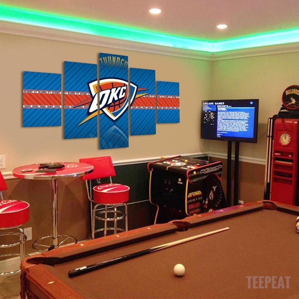 Oklahoma City Logo 1 Basketball Canvas Wall Art