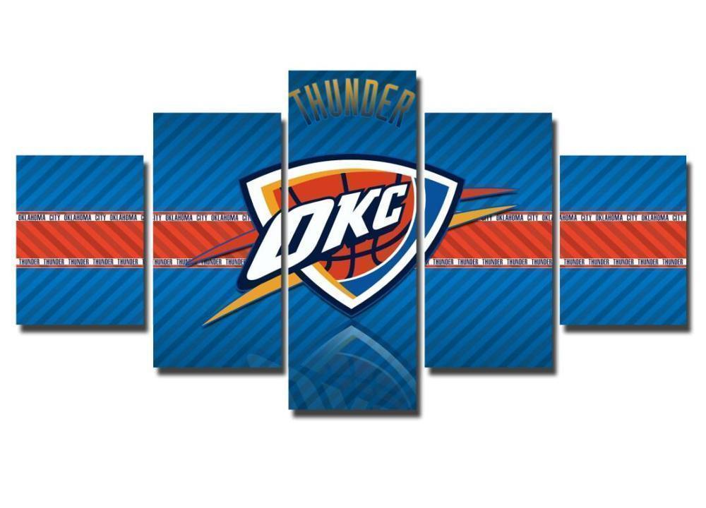 Oklahoma City Logo 1 Basketball Canvas Wall Art