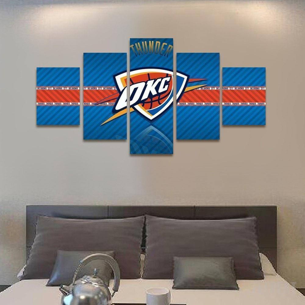 Oklahoma City Logo 1 Basketball Canvas Wall Art