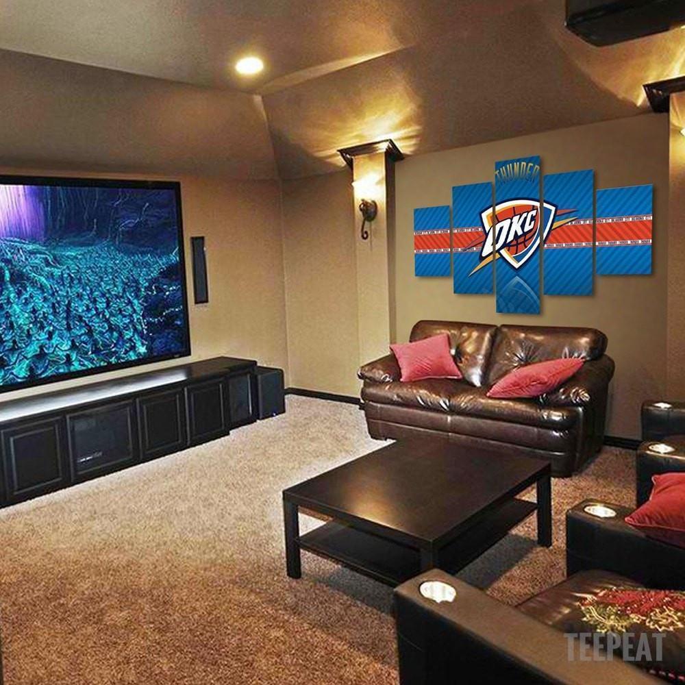 Oklahoma City Logo 1 Basketball Canvas Wall Art