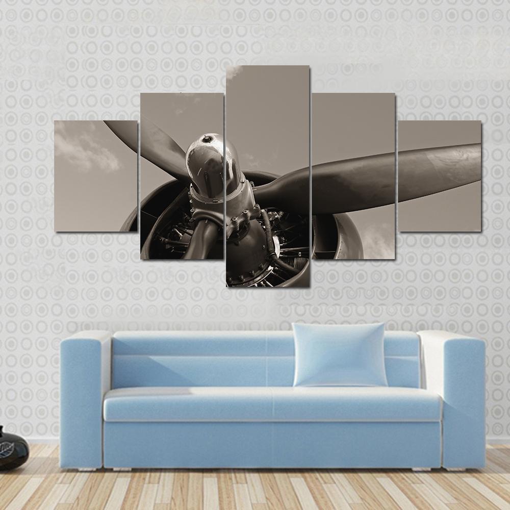 Old Airplane Propeller Automative Canvas Wall Art