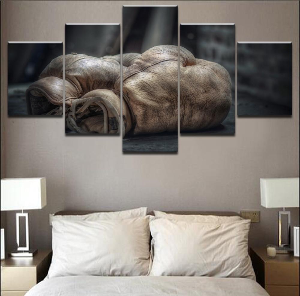 Old Boxing Gloves Sport Canvas Wall Art