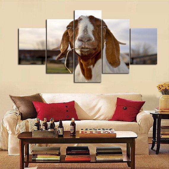 Old Goat Animal Canvas Wall Art