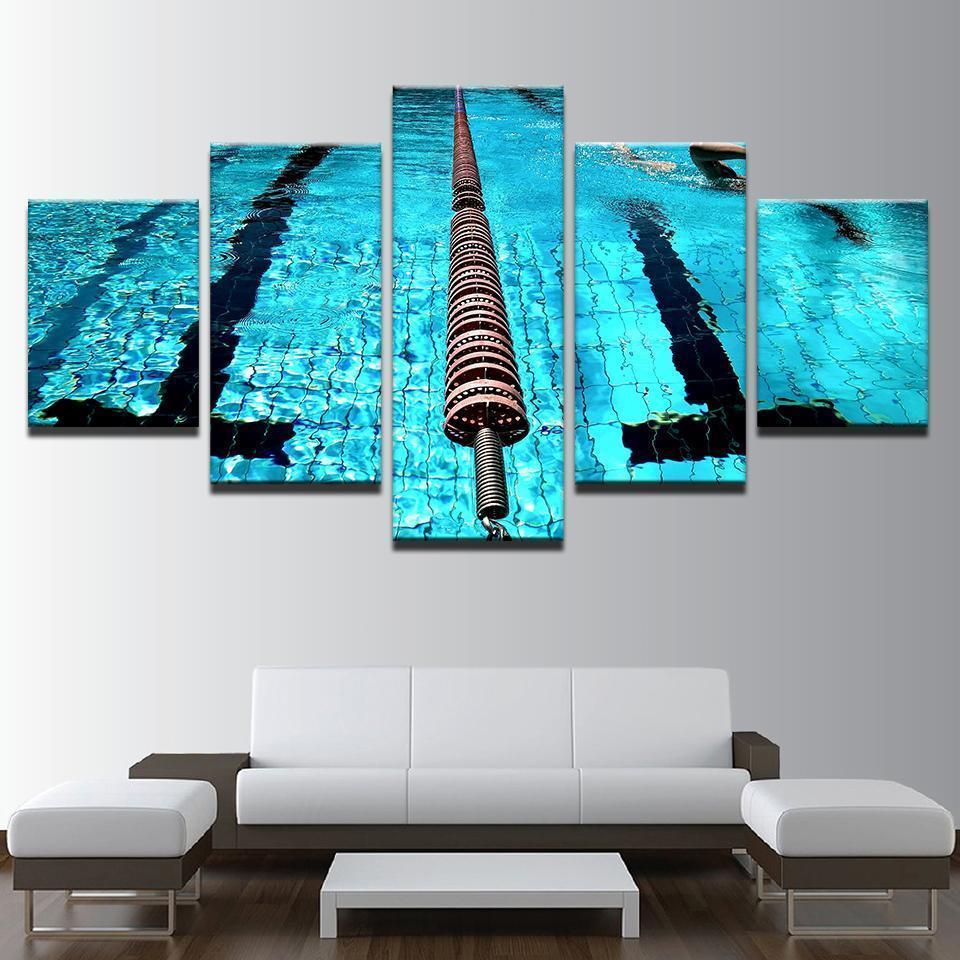 Olympic Pool Lane Divider Sport Canvas Wall Art
