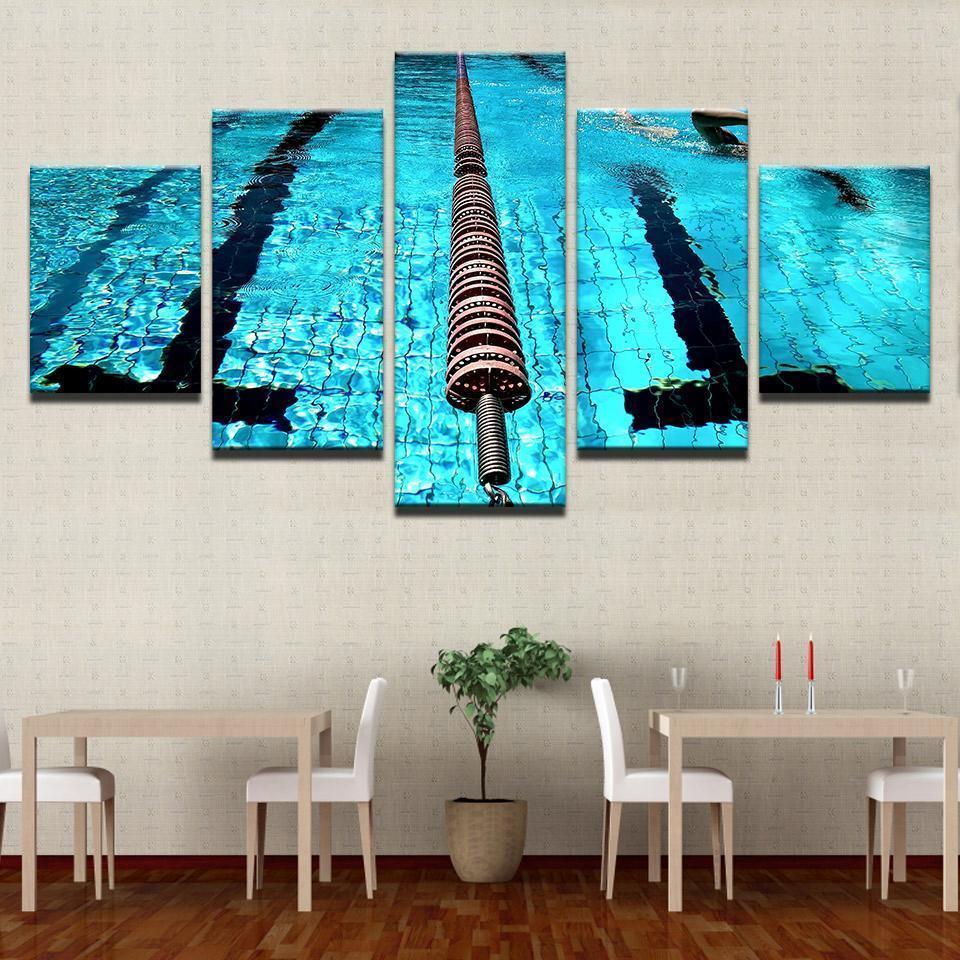 Olympic Pool Lane Divider Sport Canvas Wall Art
