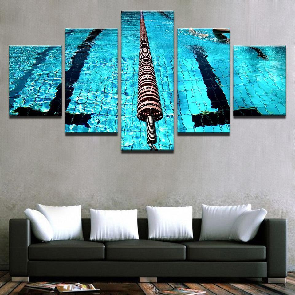 Olympic Pool Lane Divider Sport Canvas Wall Art