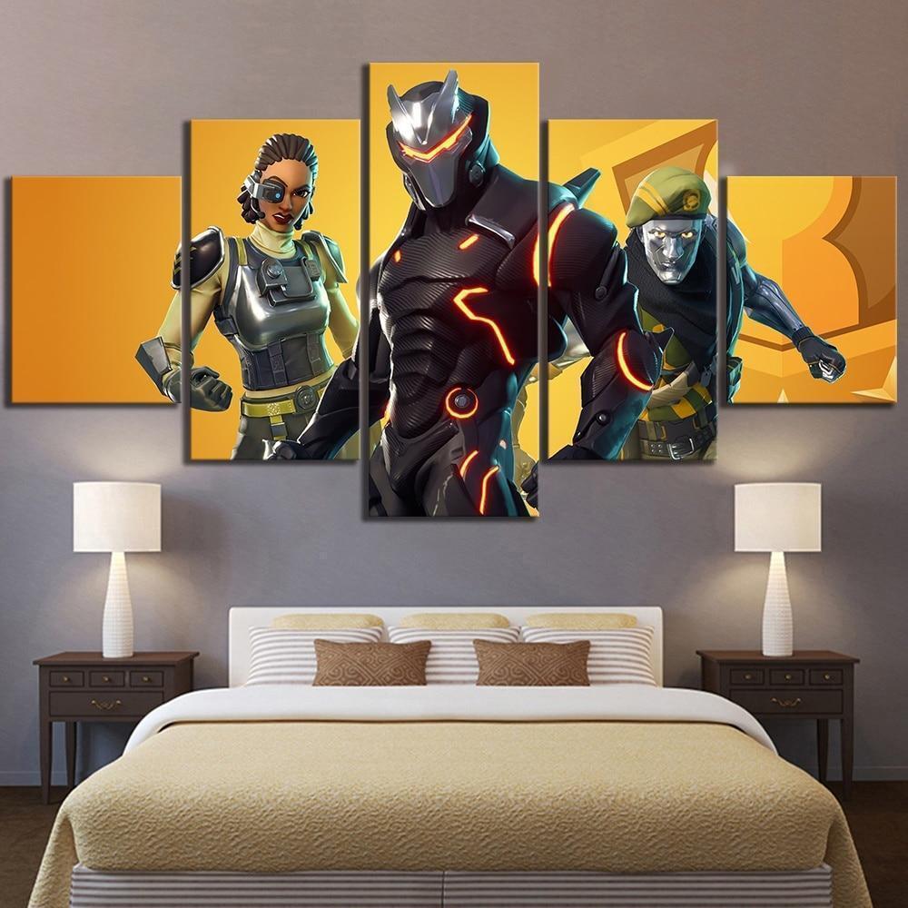 Omega Full Armor Steelsight Fortnite Gaming Canvas Wall Art