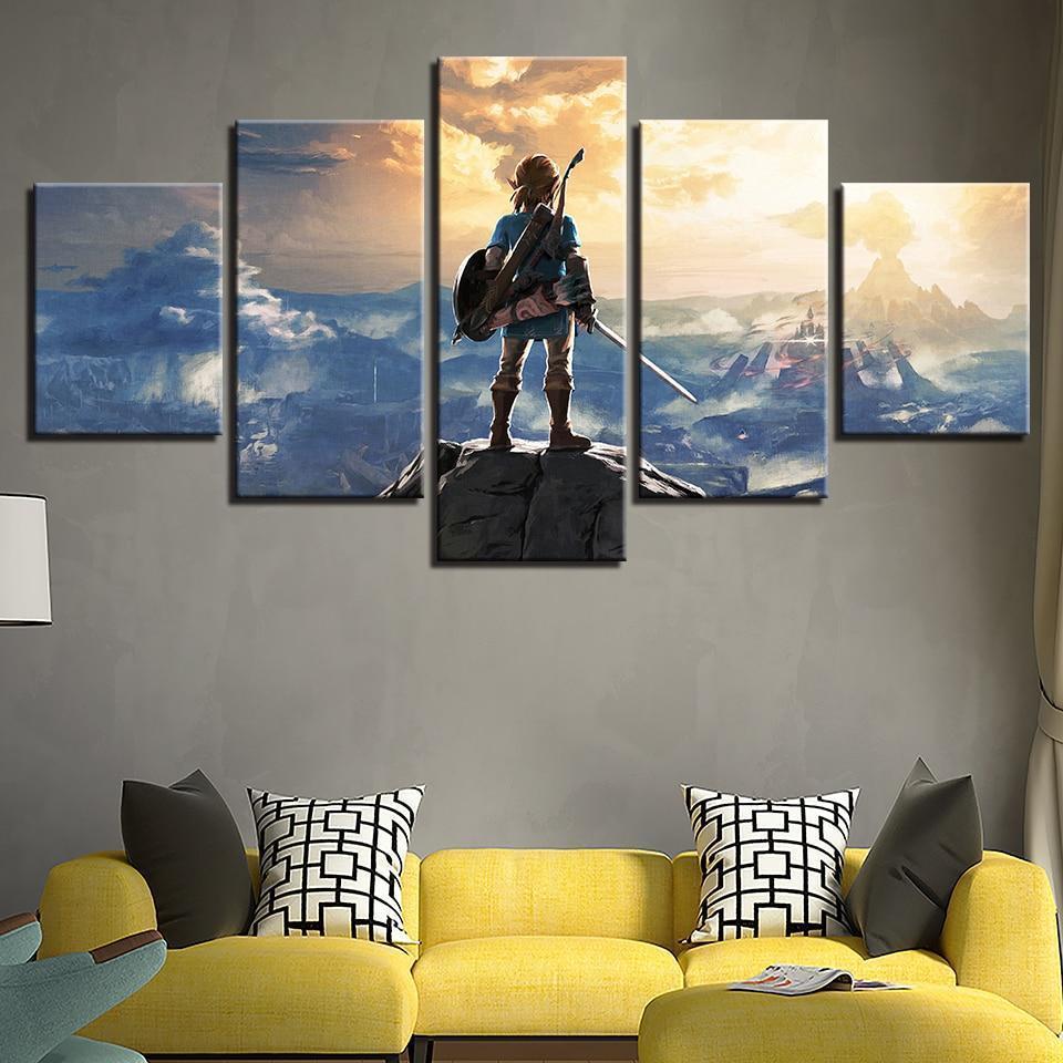 On The Mountain Legend Of Zelda Gaming Canvas Wall Art