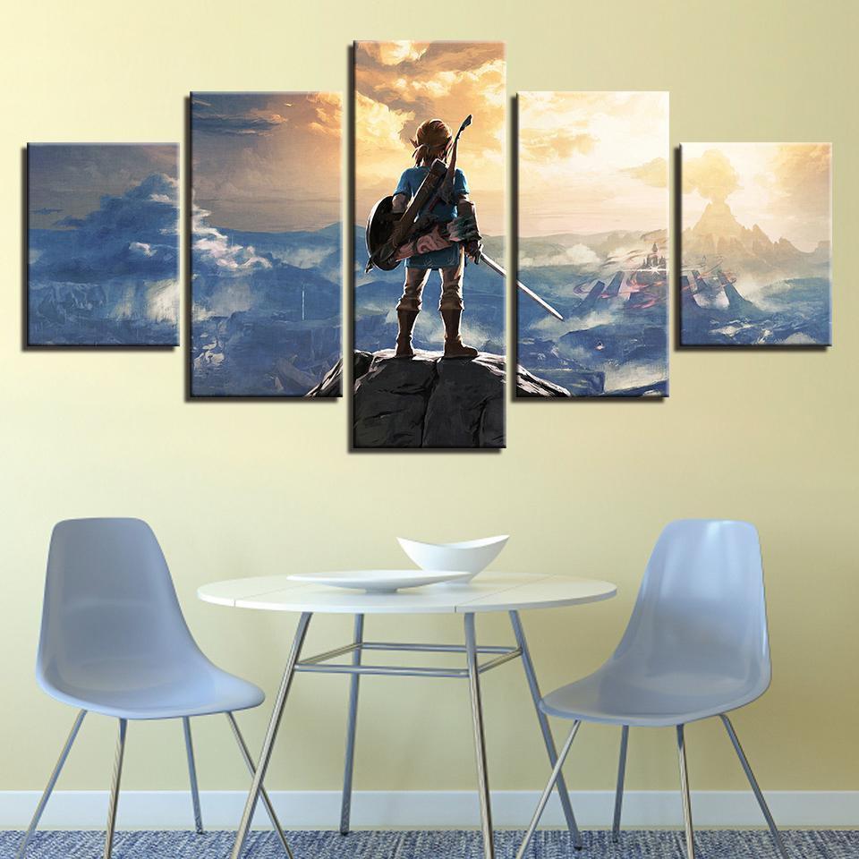 On The Mountain Legend Of Zelda Gaming Canvas Wall Art