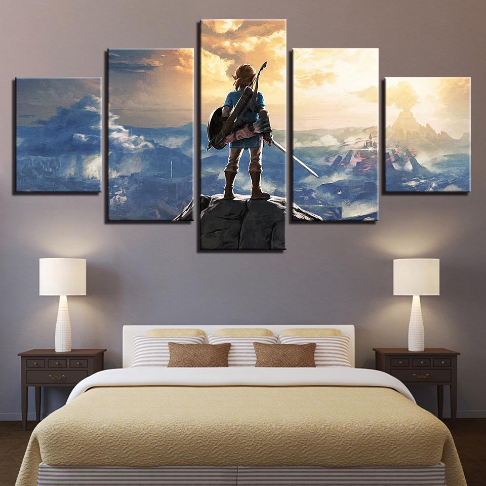 On The Mountain Legend Of Zelda Gaming Canvas Wall Art
