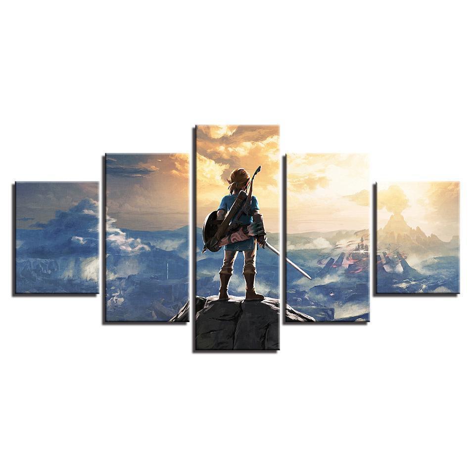 On The Mountain Legend Of Zelda Gaming Canvas Wall Art
