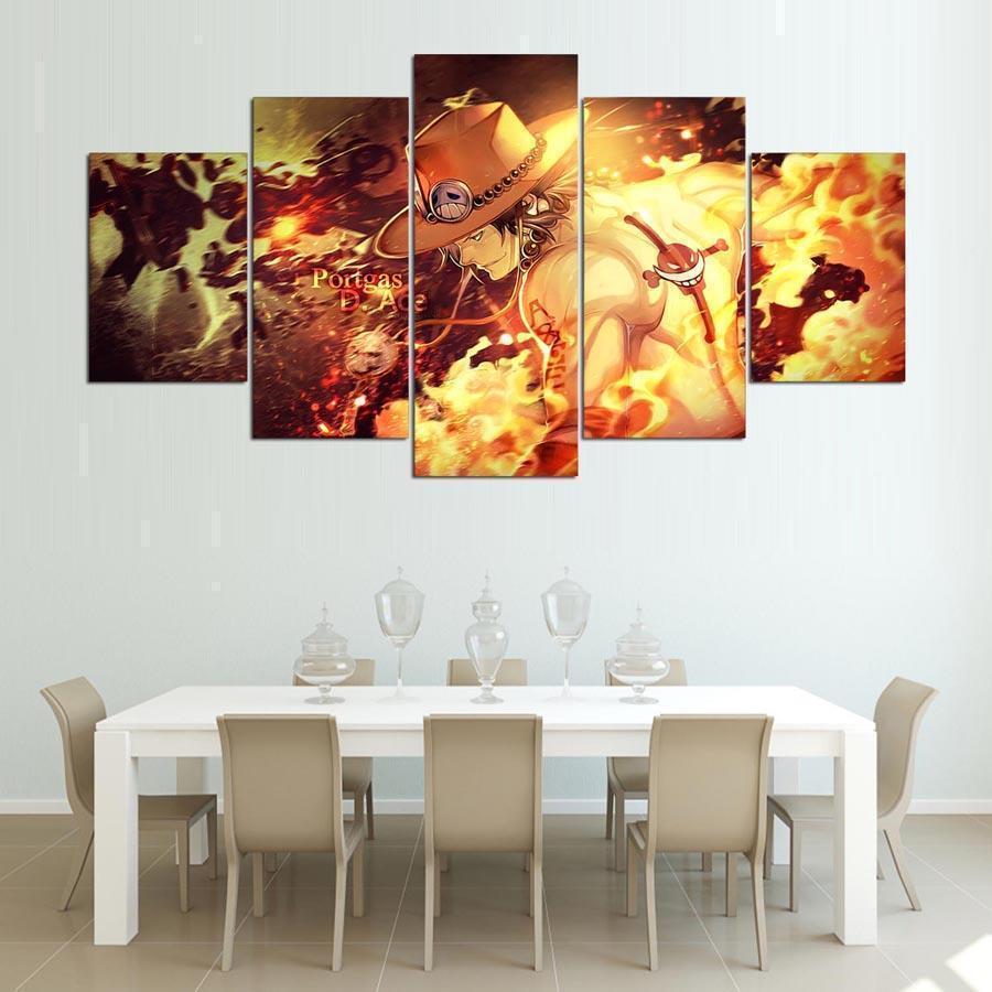 One Piece Ace Anime Canvas Wall Art