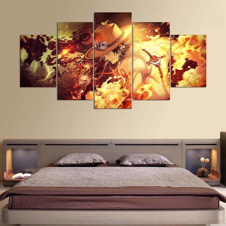One Piece Ace Anime Canvas Wall Art