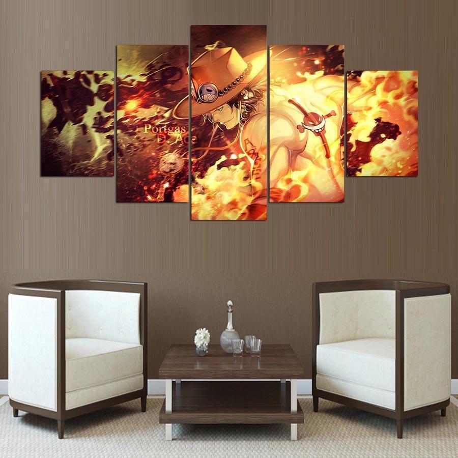 One Piece Ace Anime Canvas Wall Art