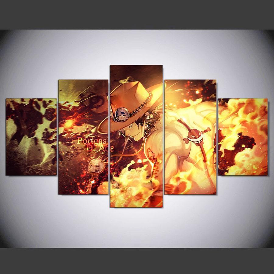 One Piece Ace Anime Canvas Wall Art