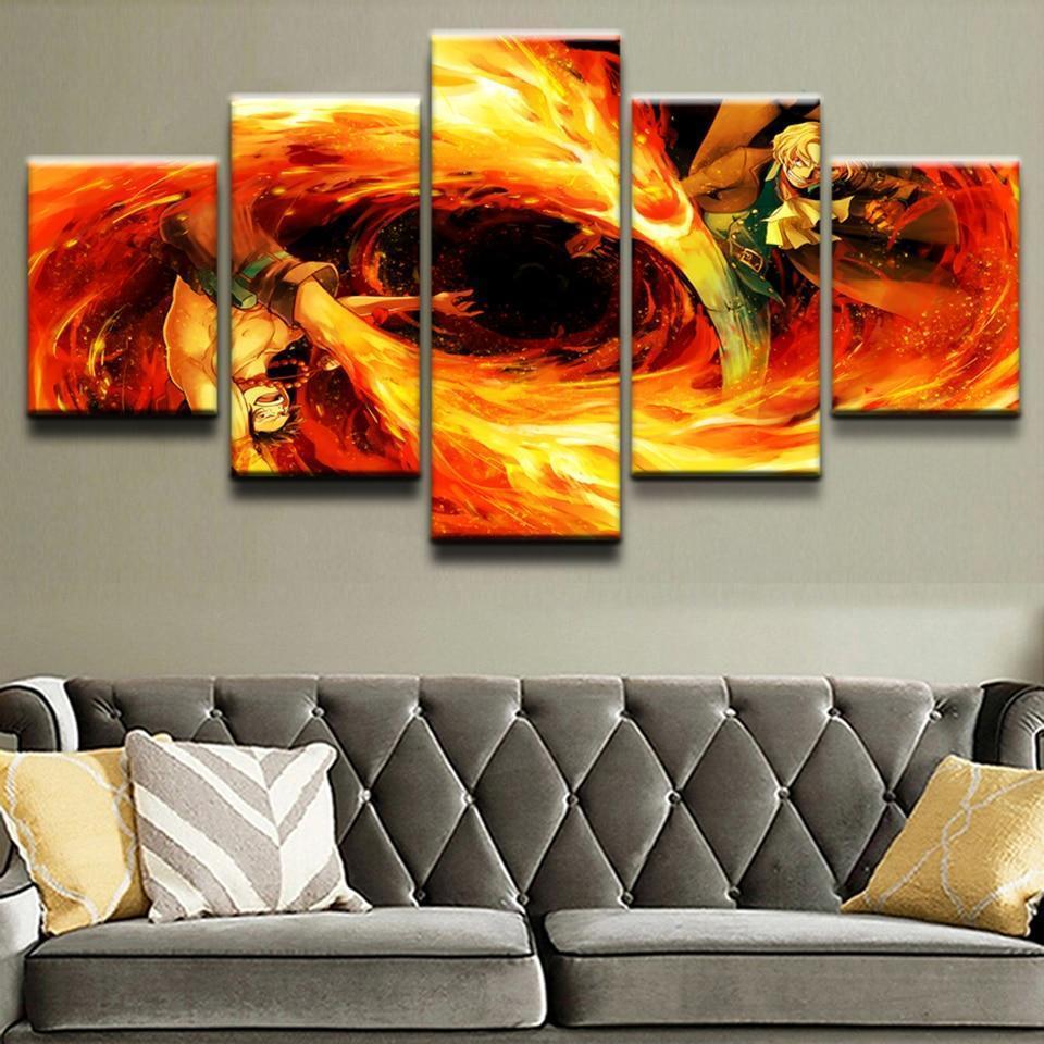 One Piece: Ace Vs Sabo Anime Canvas Wall Art