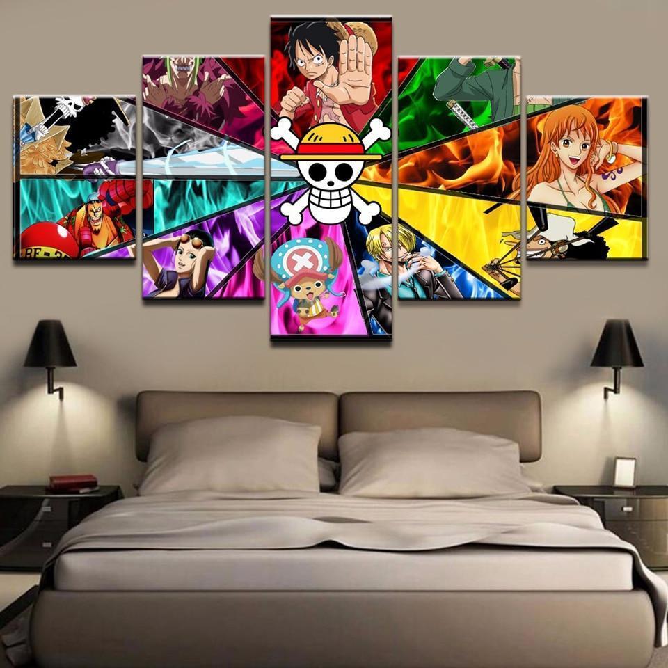 One Piece Characters 4 Anime Canvas Wall Art