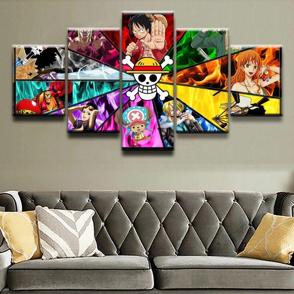One Piece Characters 4 Anime Canvas Wall Art