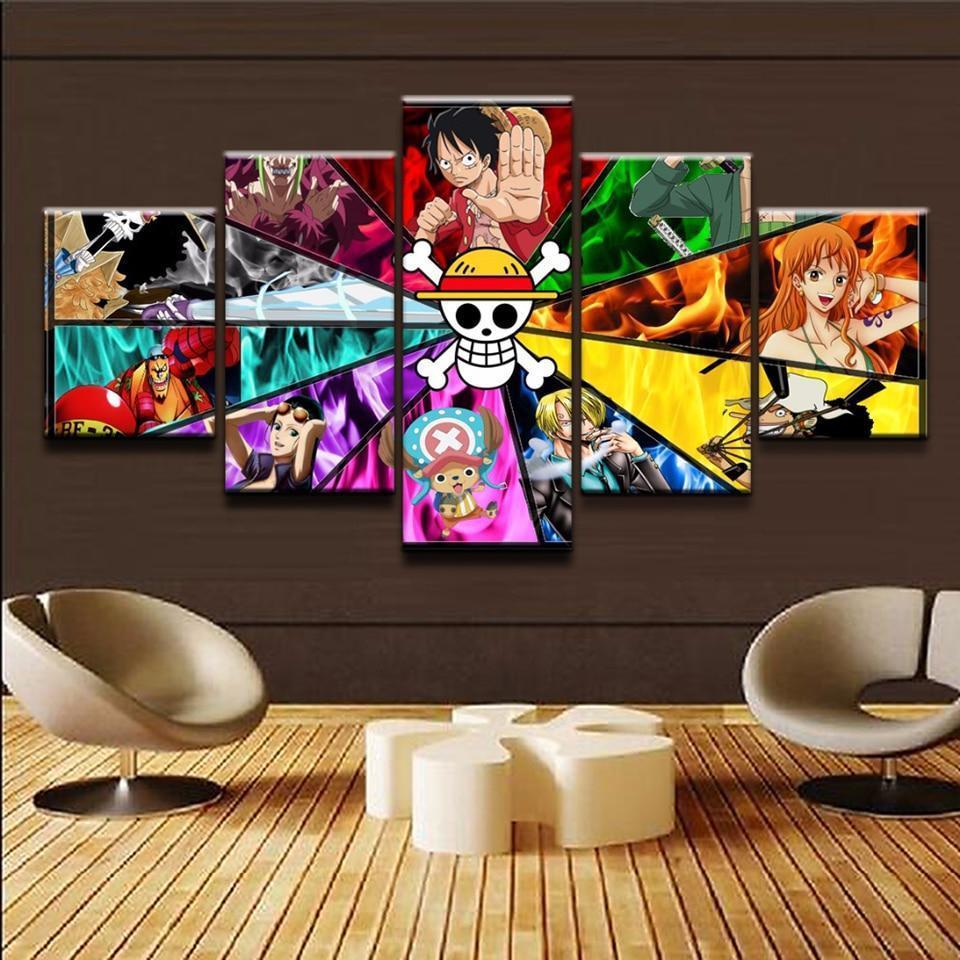 One Piece Characters 4 Anime Canvas Wall Art