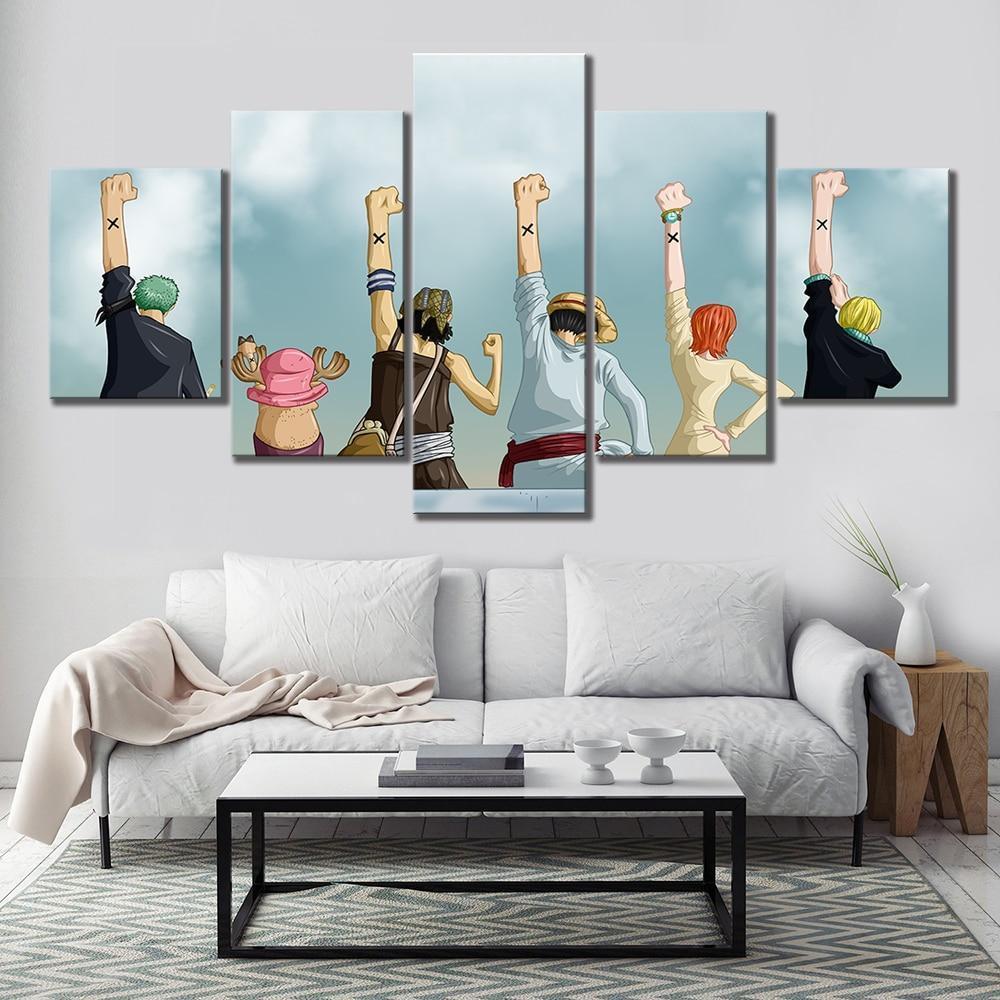 One Piece Characters 6 Anime Canvas Wall Art