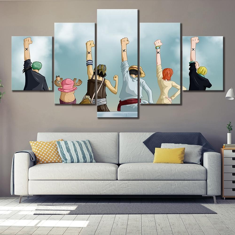 One Piece Characters 6 Anime Canvas Wall Art