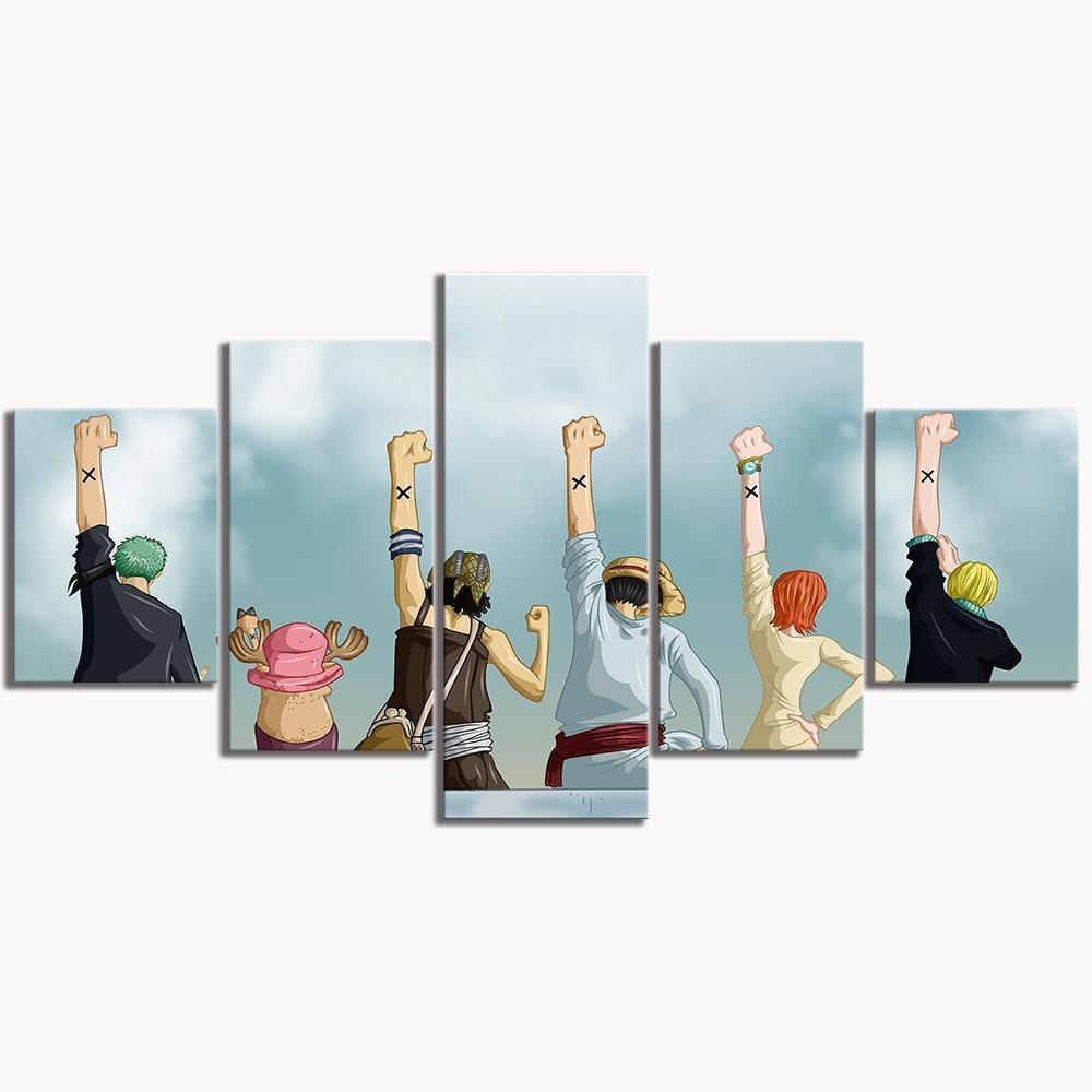 One Piece Characters 6 Anime Canvas Wall Art