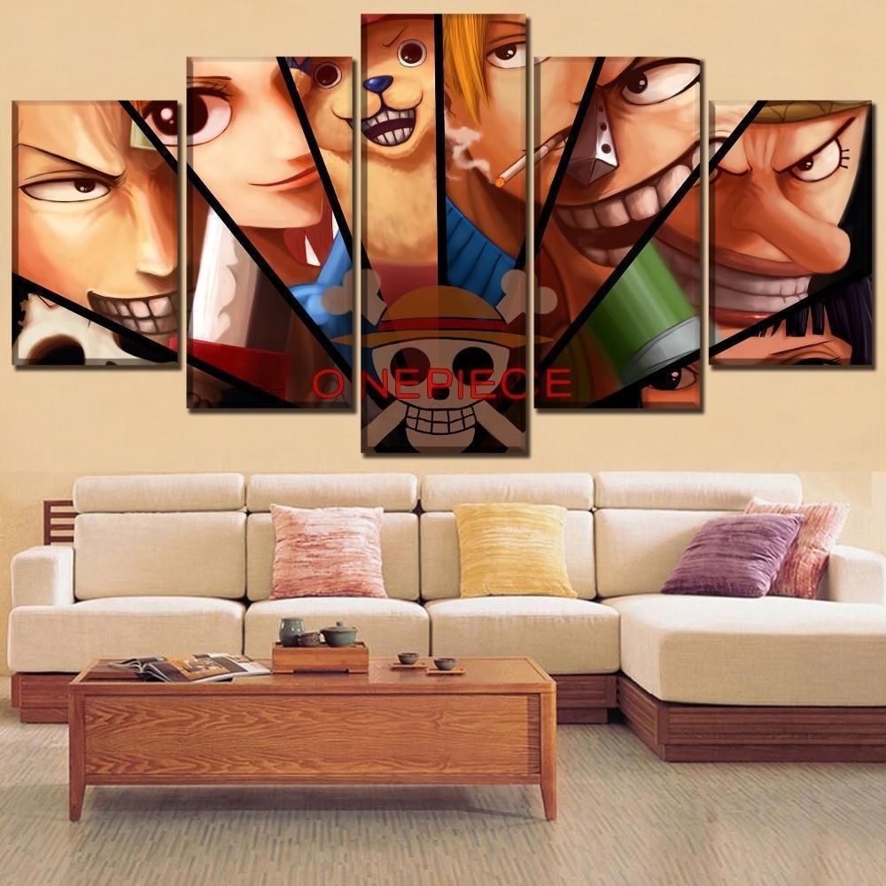 One Piece Characters Anime Canvas Wall Art