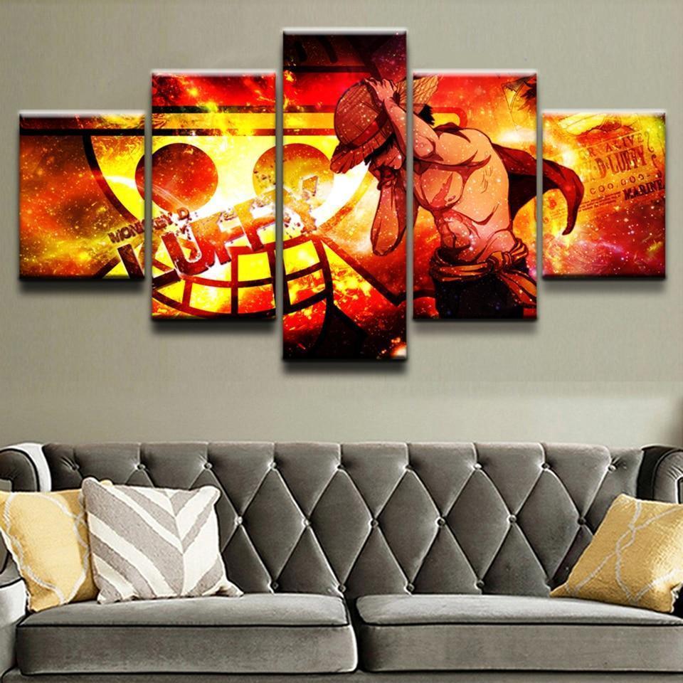 One Piece Cool Luffy Anime Canvas Wall Art