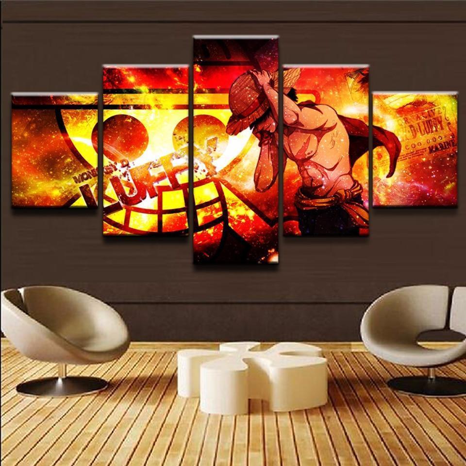 One Piece Cool Luffy Anime Canvas Wall Art