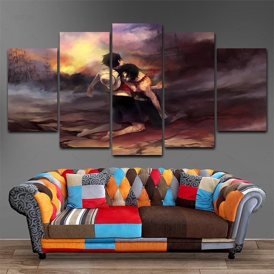One Piece: Luffy And Ace Anime Canvas Wall Art