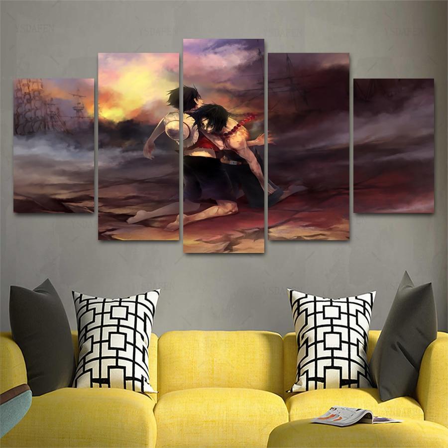 One Piece: Luffy And Ace Anime Canvas Wall Art