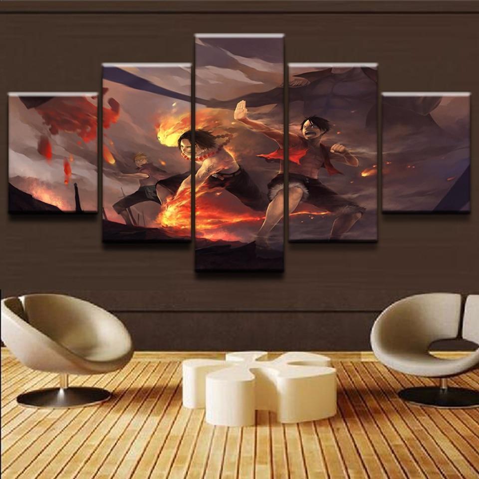 One Piece: Luffy Vs Ace Anime Canvas Wall Art