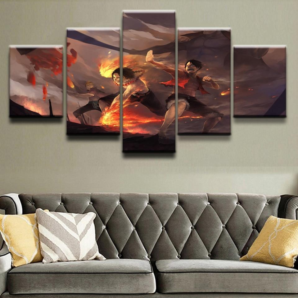 One Piece: Luffy Vs Ace Anime Canvas Wall Art