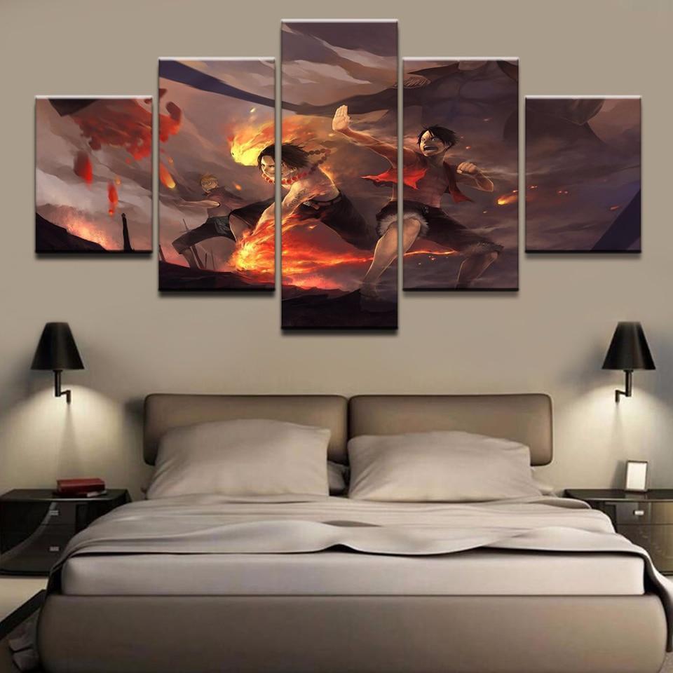One Piece: Luffy Vs Ace Anime Canvas Wall Art