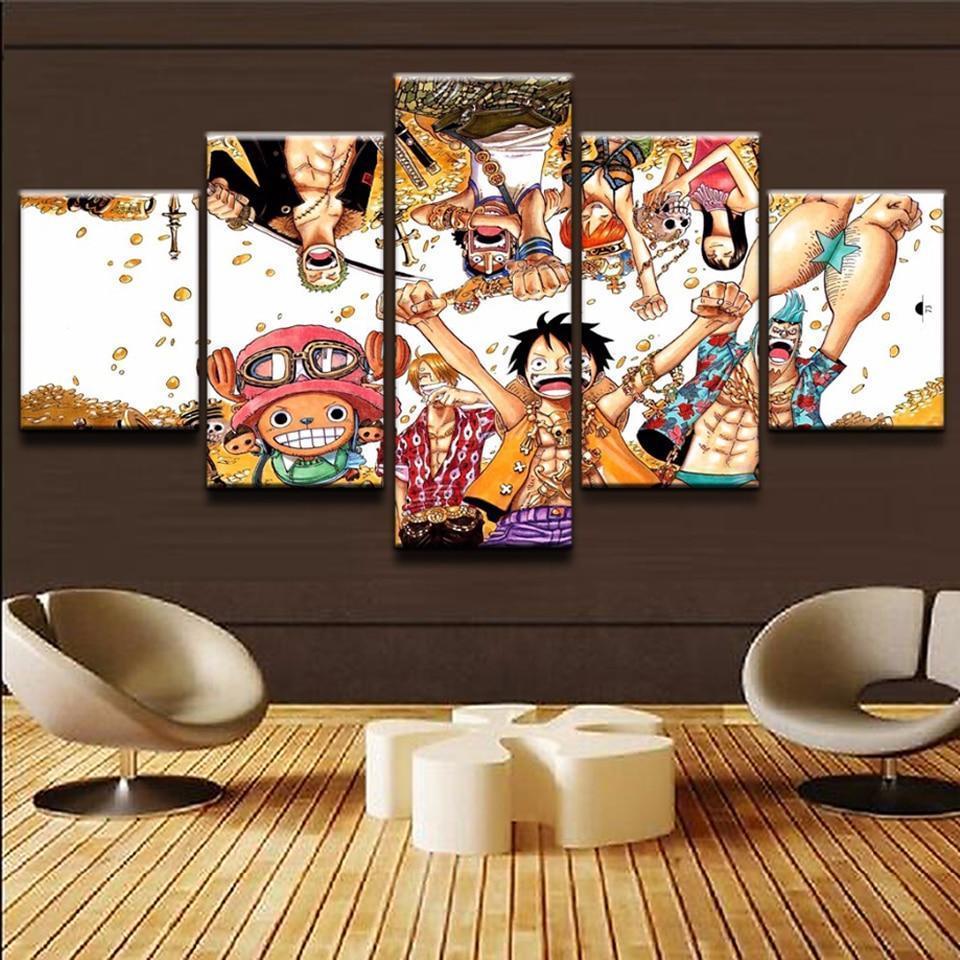 One Piece Main Characters 3 Anime Canvas Wall Art