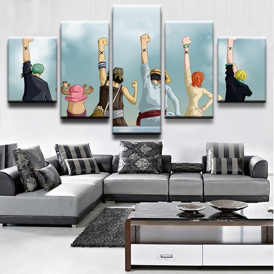One Piece Main Characters Anime Canvas Wall Art